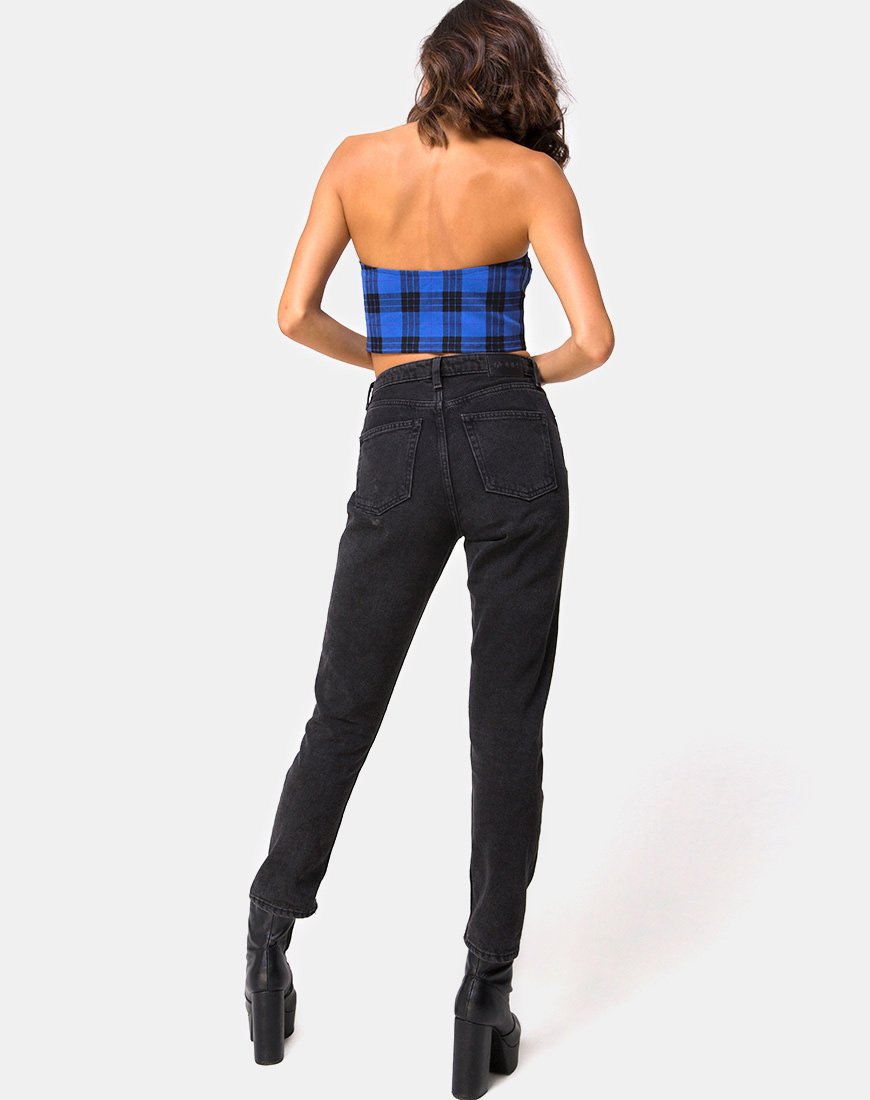 Immagine di Zipshi Cropped Top in Tartan Blue