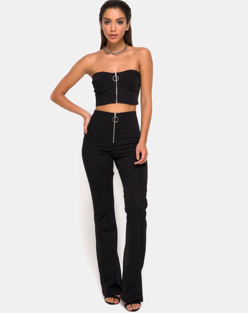 Immagine di Zipshi Crop Top nero