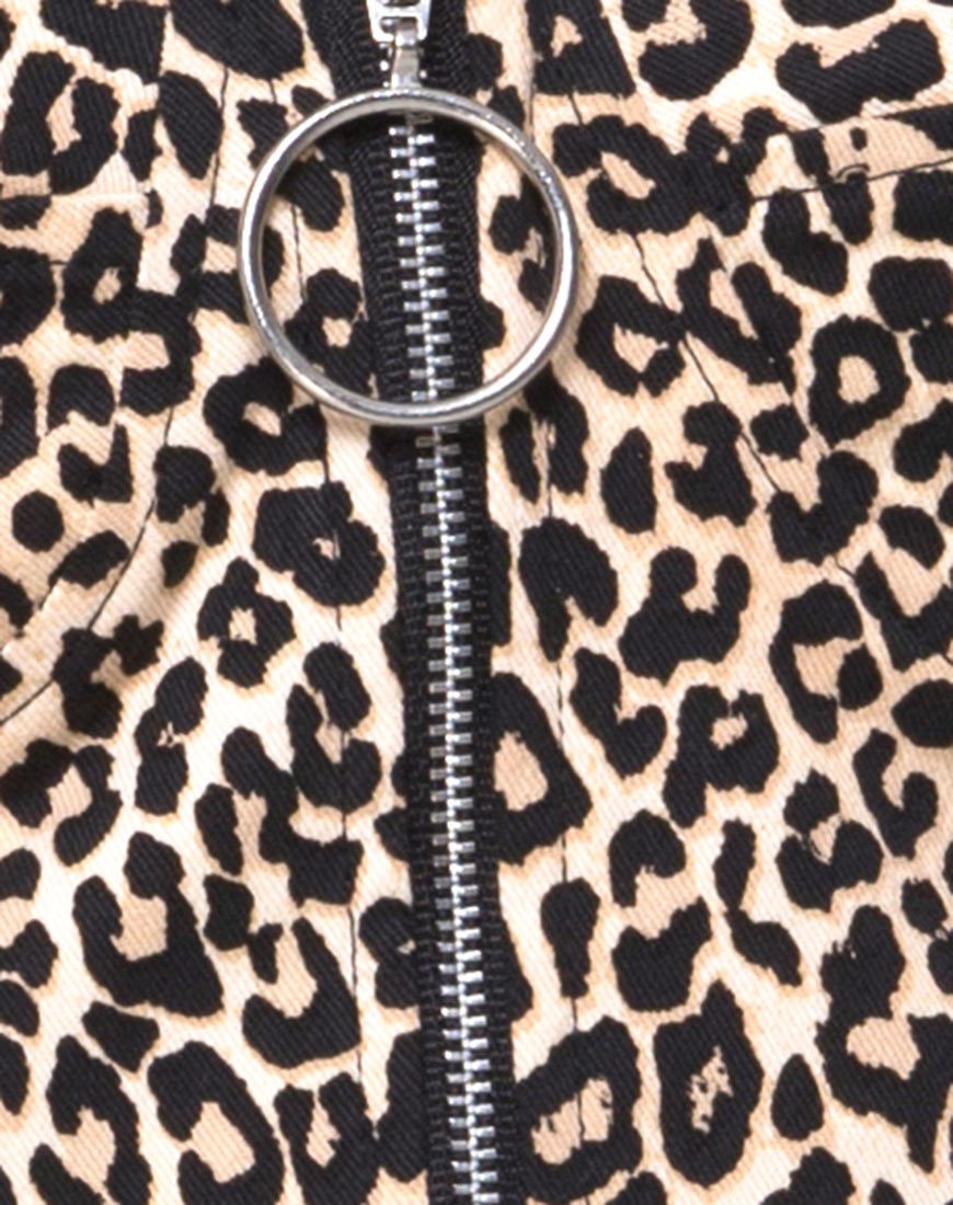 Immagine di Zipshi Crop Top in Rar Leopard Brown