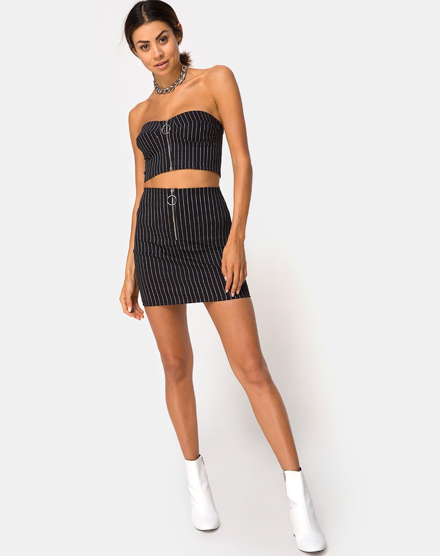 Immagine di Zipshi Top in gessato nero
