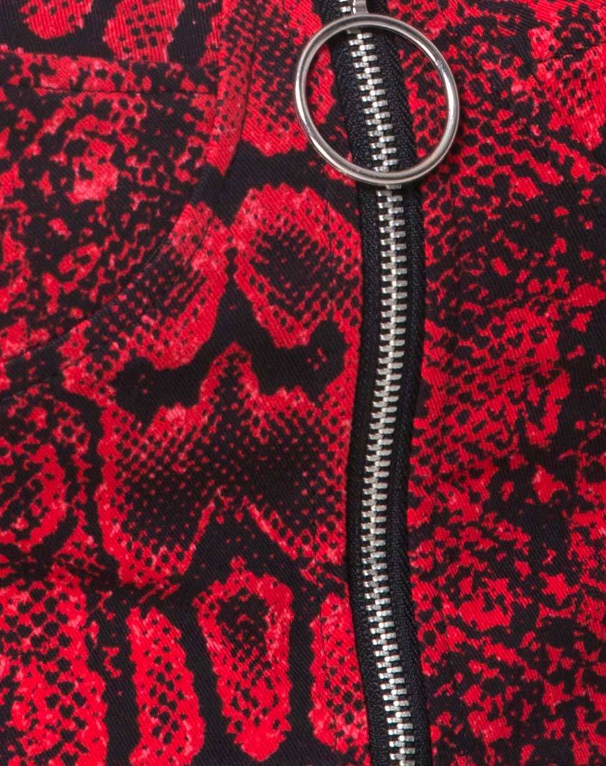 Immagine di Zipshi Crop Top in Rosso Serpente