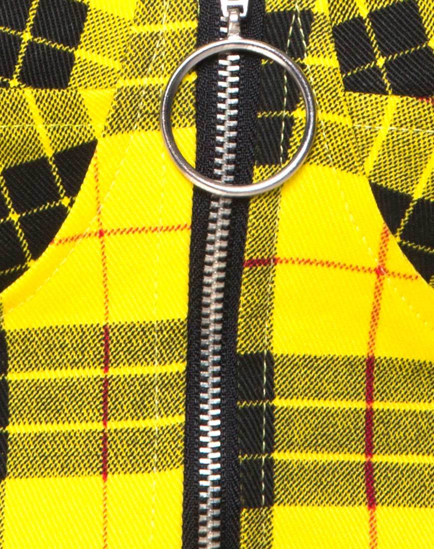 Immagine di Zipshi Crop Top in Plaid Invernale Giallo