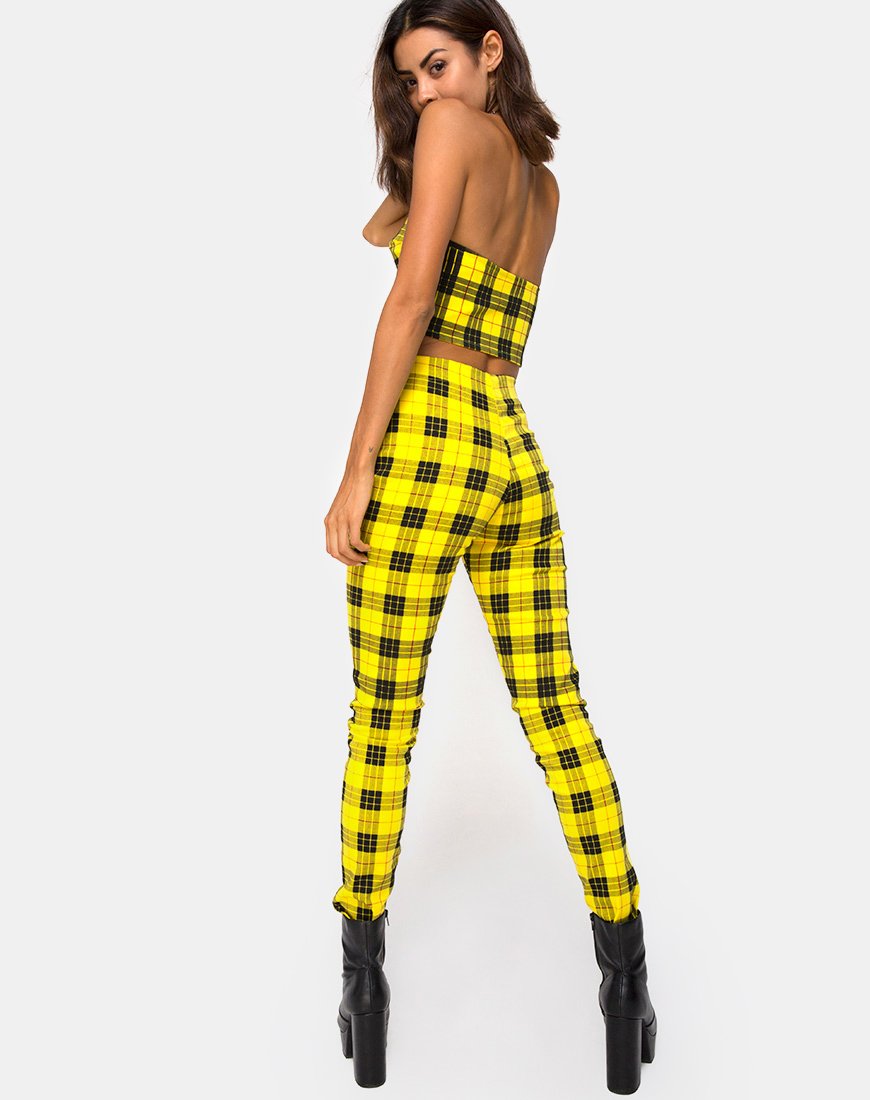 Immagine di Zipshi Crop Top in Plaid Invernale Giallo