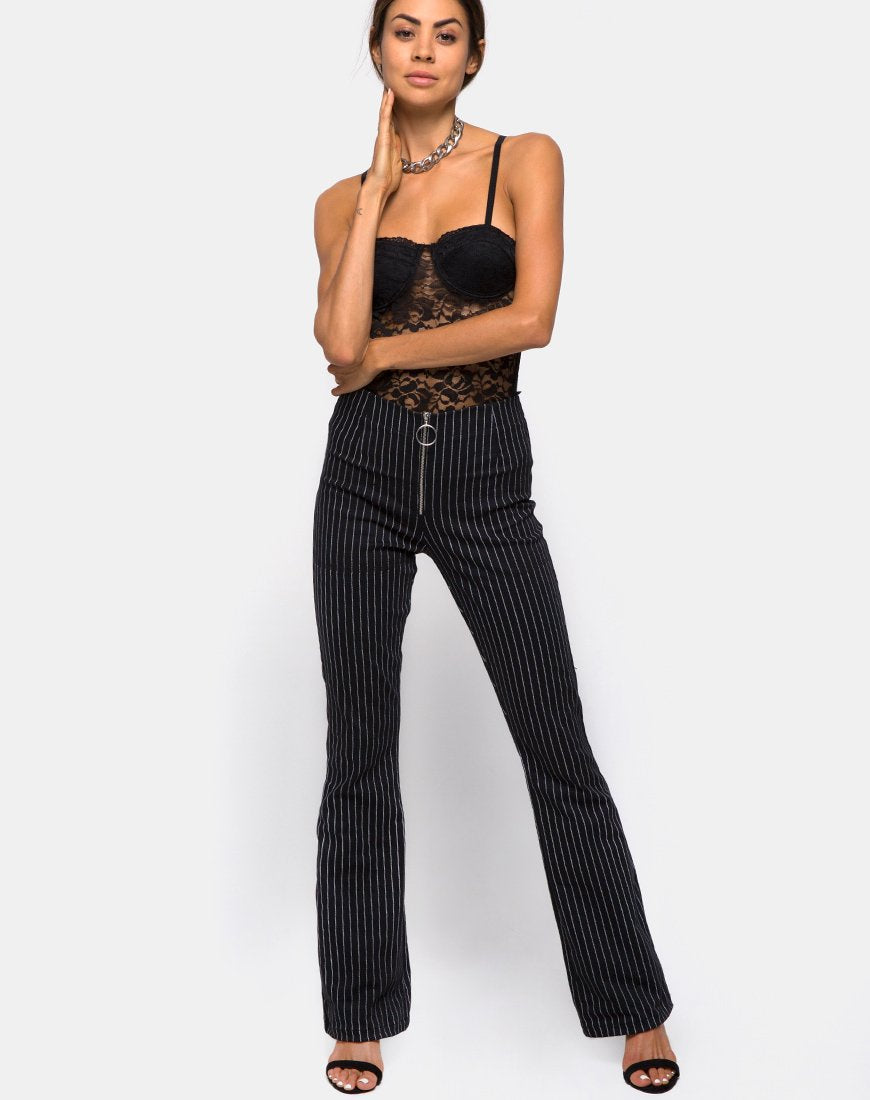 Pantaloni Zolia in gessato nero