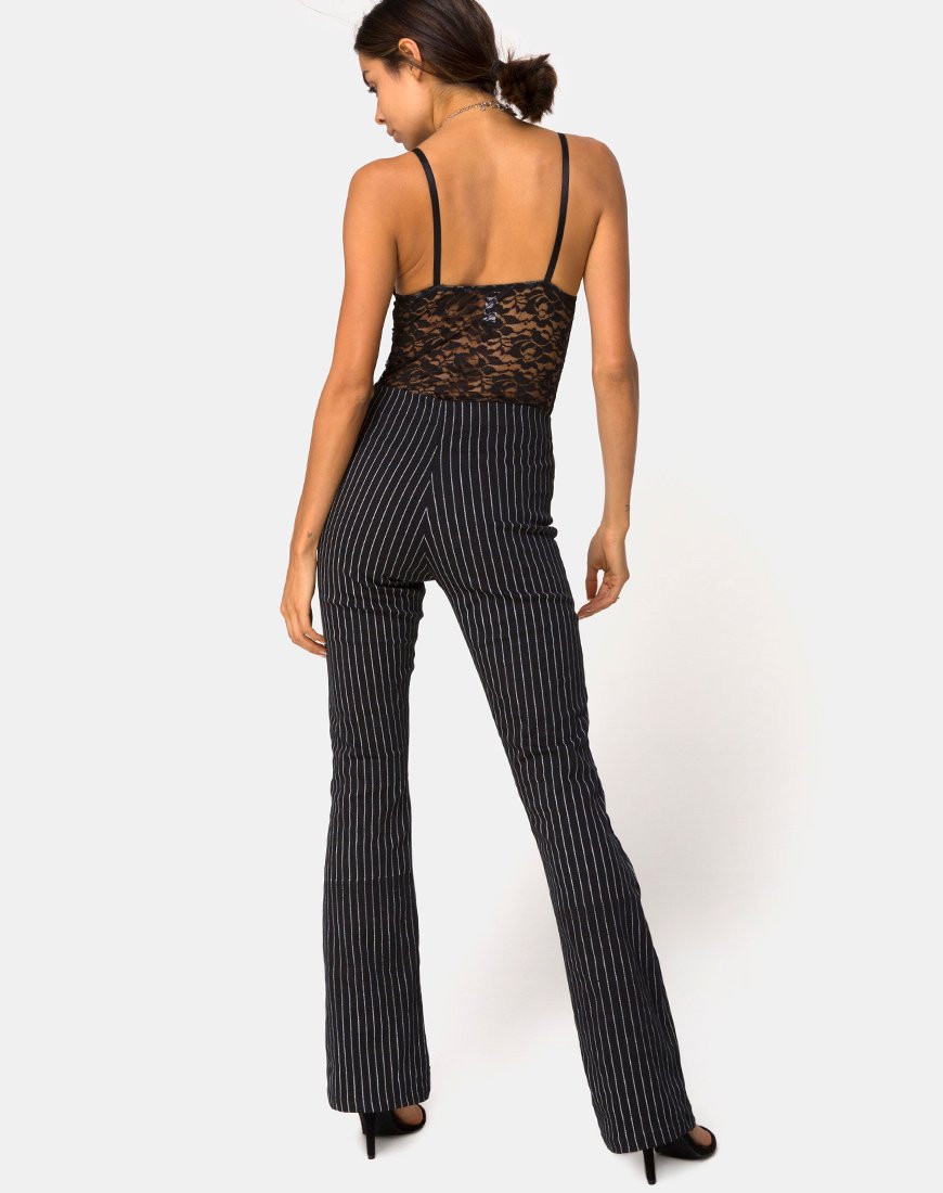 Pantaloni Zolia in gessato nero