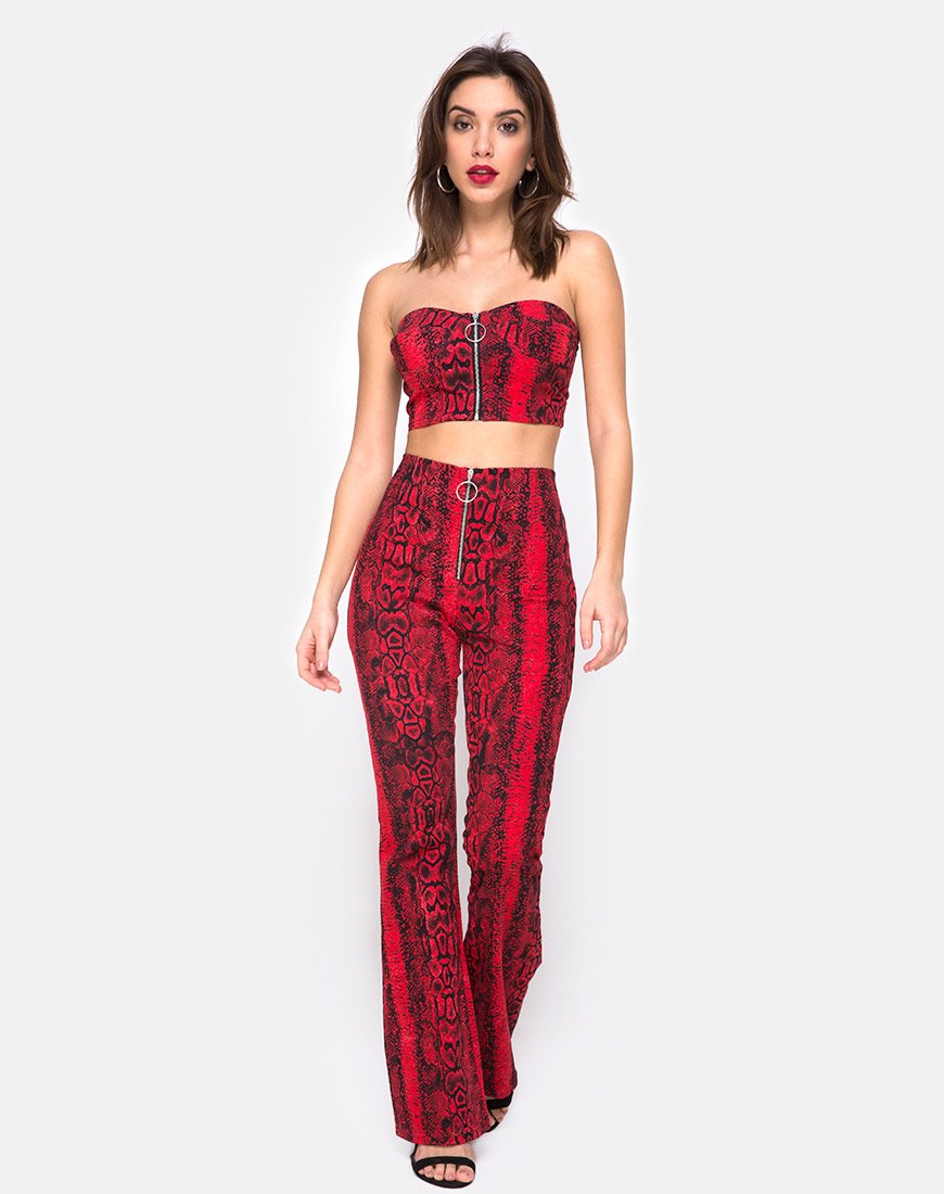 Immagine dei pantaloni Zolia in rosso serpente