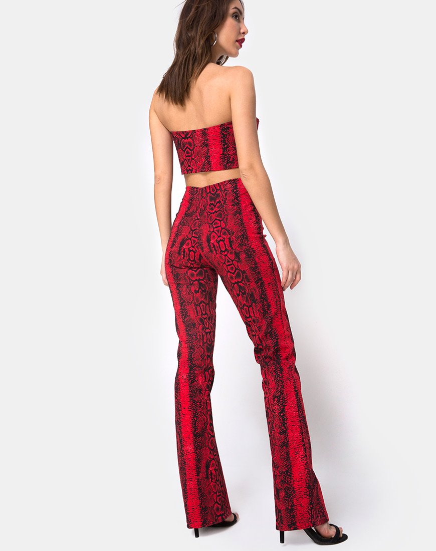 Pantaloni Zolia in rosso serpente