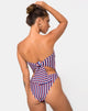 Immagine di Zolly Cutout Swimsuit in Triple Stripe