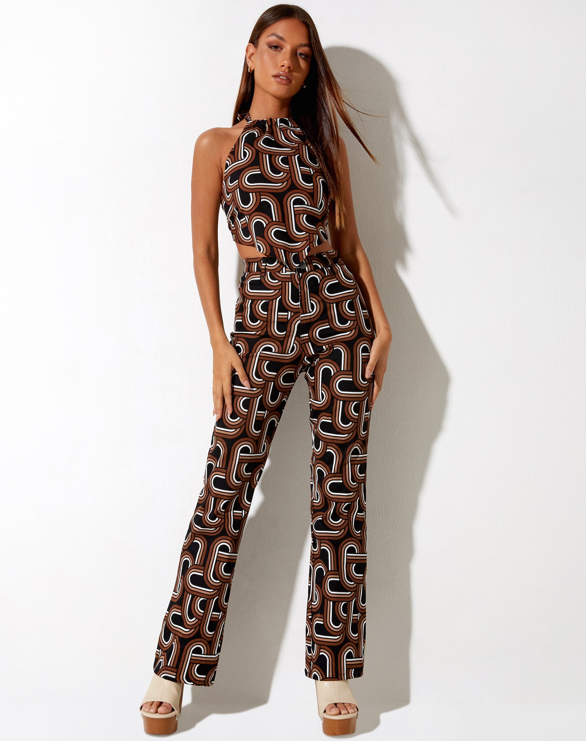 Immagine di Jida Crop Top in Interlink Tonale Nero