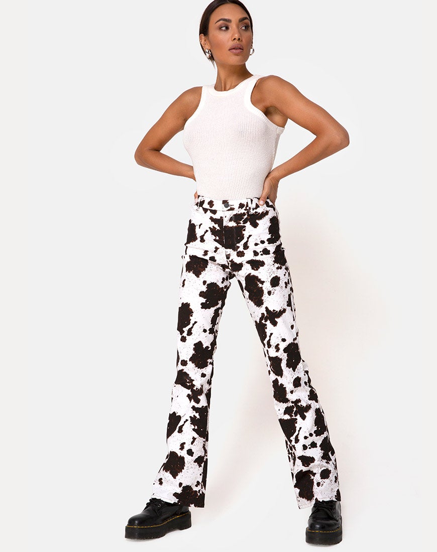 Pantaloni Zoven in pelle di mucca