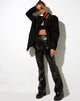 Immagine di Zoven Pantalone Flare in Croc PU Nero