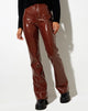 Immagine di Zoven Pantalone Flare in Croc PU Marrone