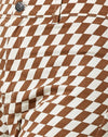 Diagonal Checker Tan e Ivory