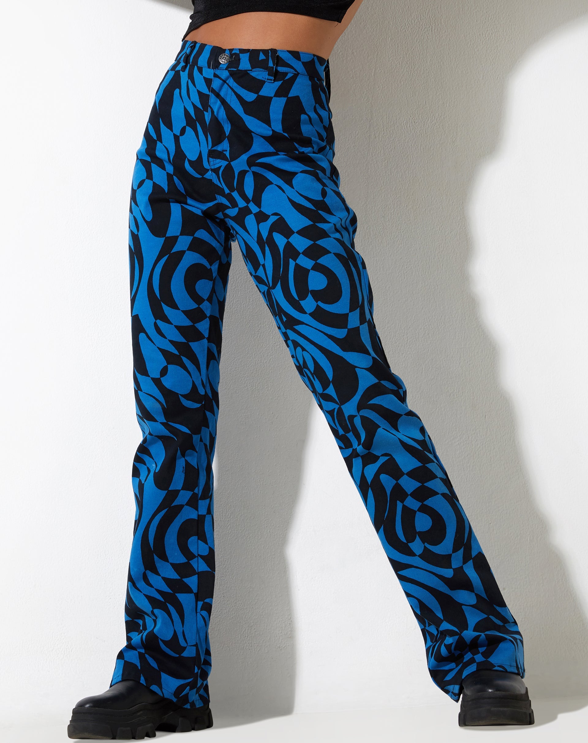 immagine di Zoven Pantaloni in blu ottico irregolare