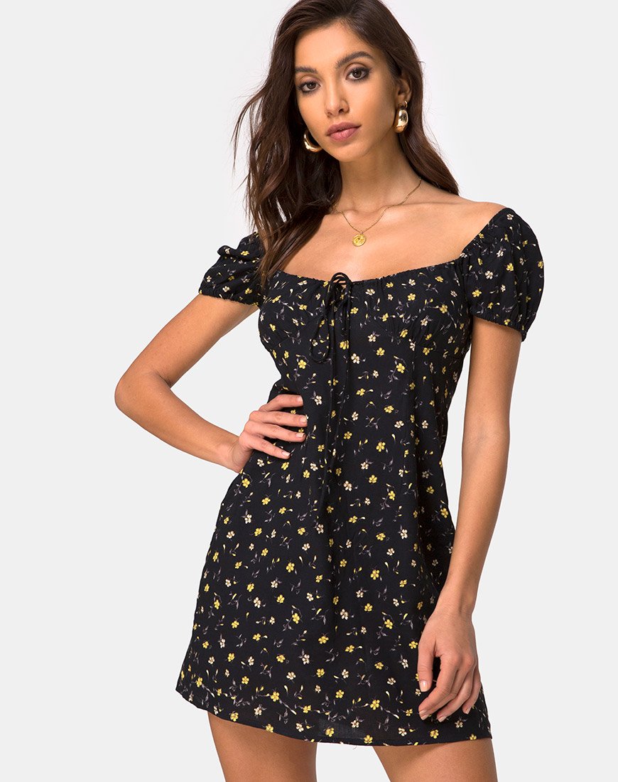 Mini abito Zudema in Pretty Petal Nero