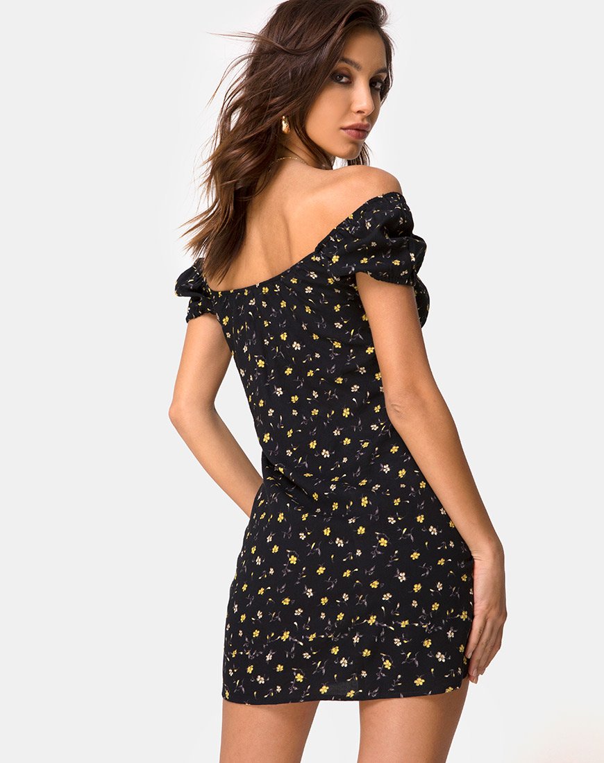 Mini abito Zudema in Pretty Petal Nero
