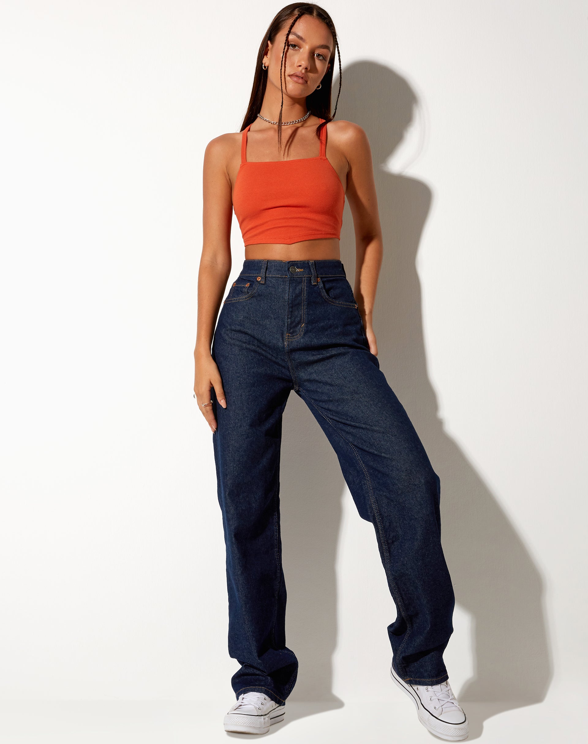 Immagine di Nara Crop Top in Rib Tangerine