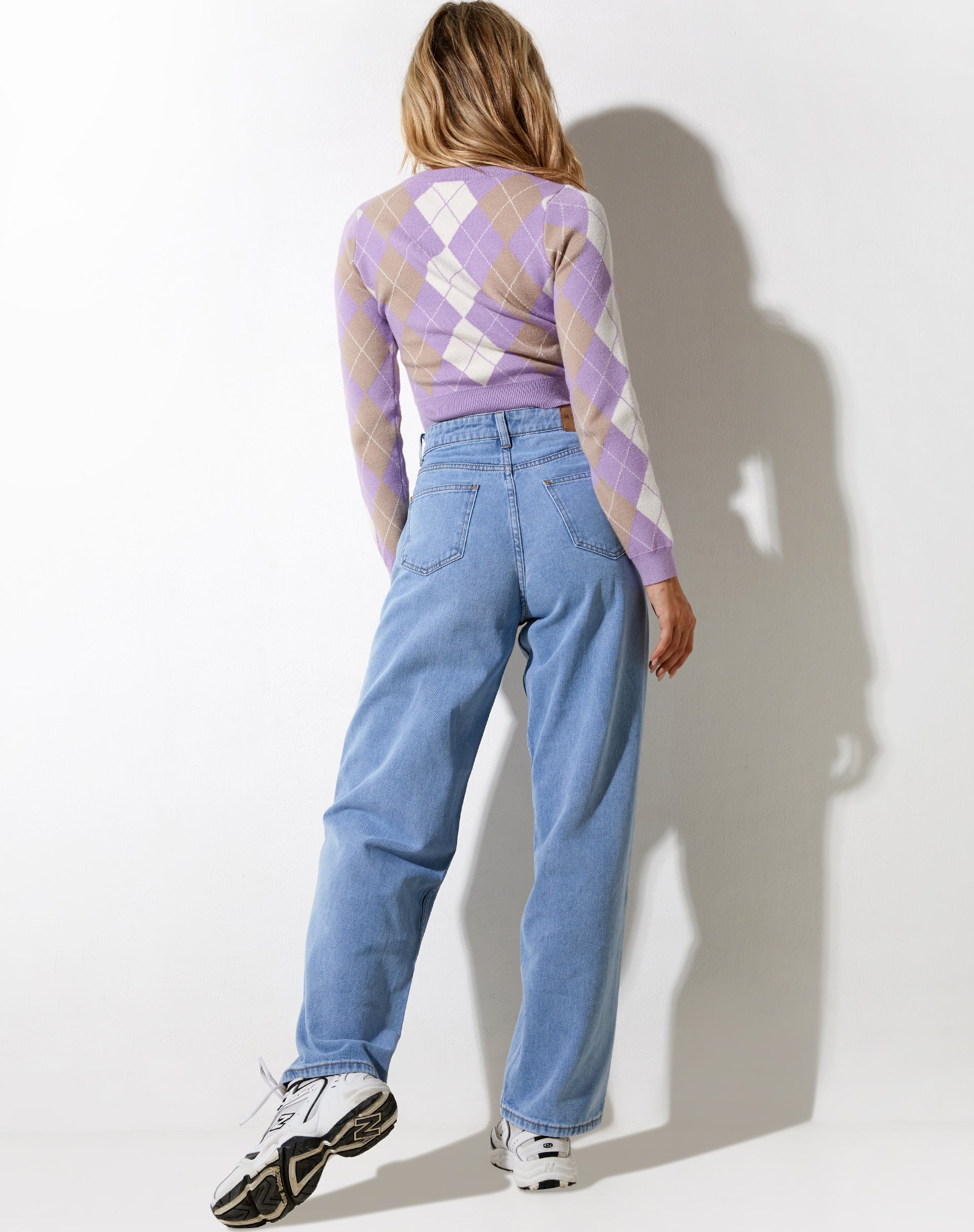 Immagine di Zuki Jumper in Argyle Lilac Cream e Tan