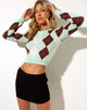 Immagine di Zuki Jumper in Argyle verde crema e marrone