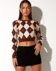 Immagine di Zuki Jumper in maglia argyle Tan