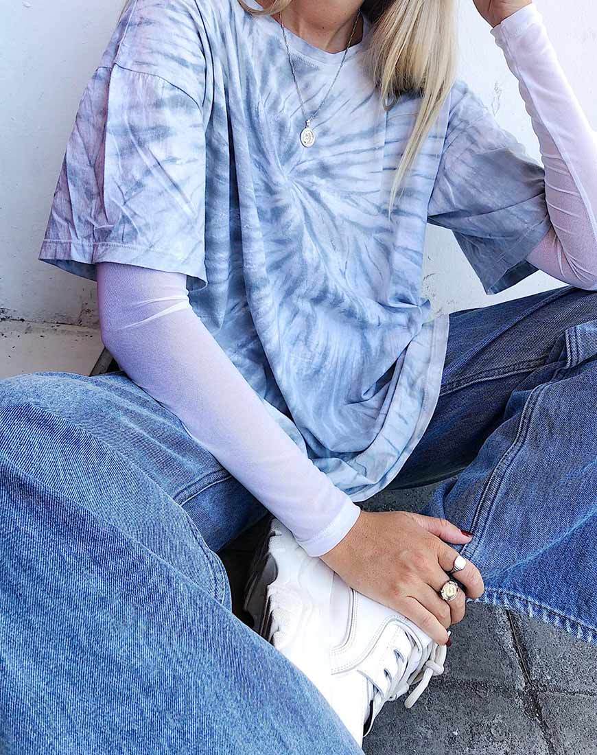 Maxi t-shirt in grigio Tie Dye