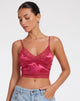 immagine di Dyrana Crop Top in Rose Flock Magenta