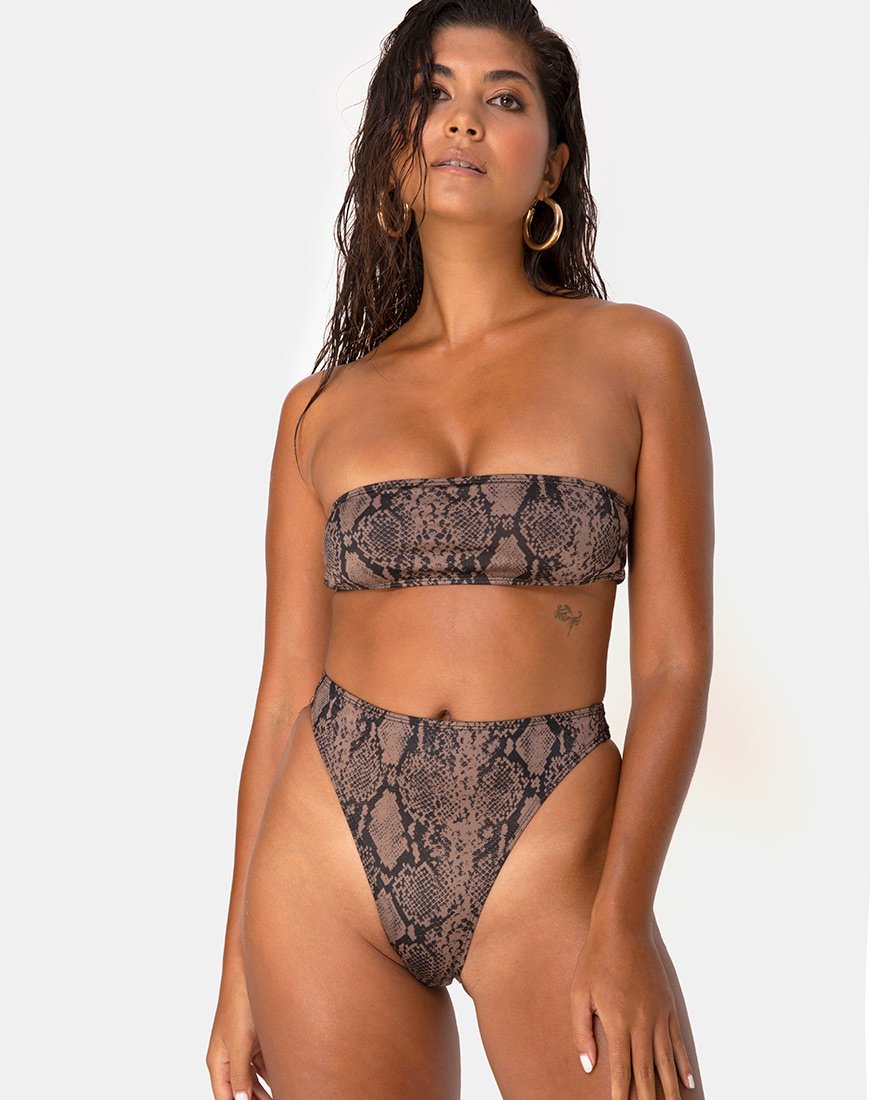 Immagine di Izarla Bikini Top in Snake Taupe