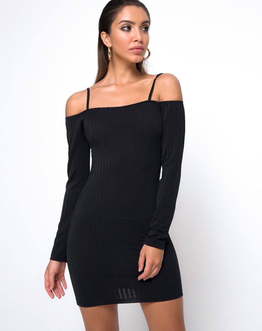 Jetty Bodycon Dress in nero