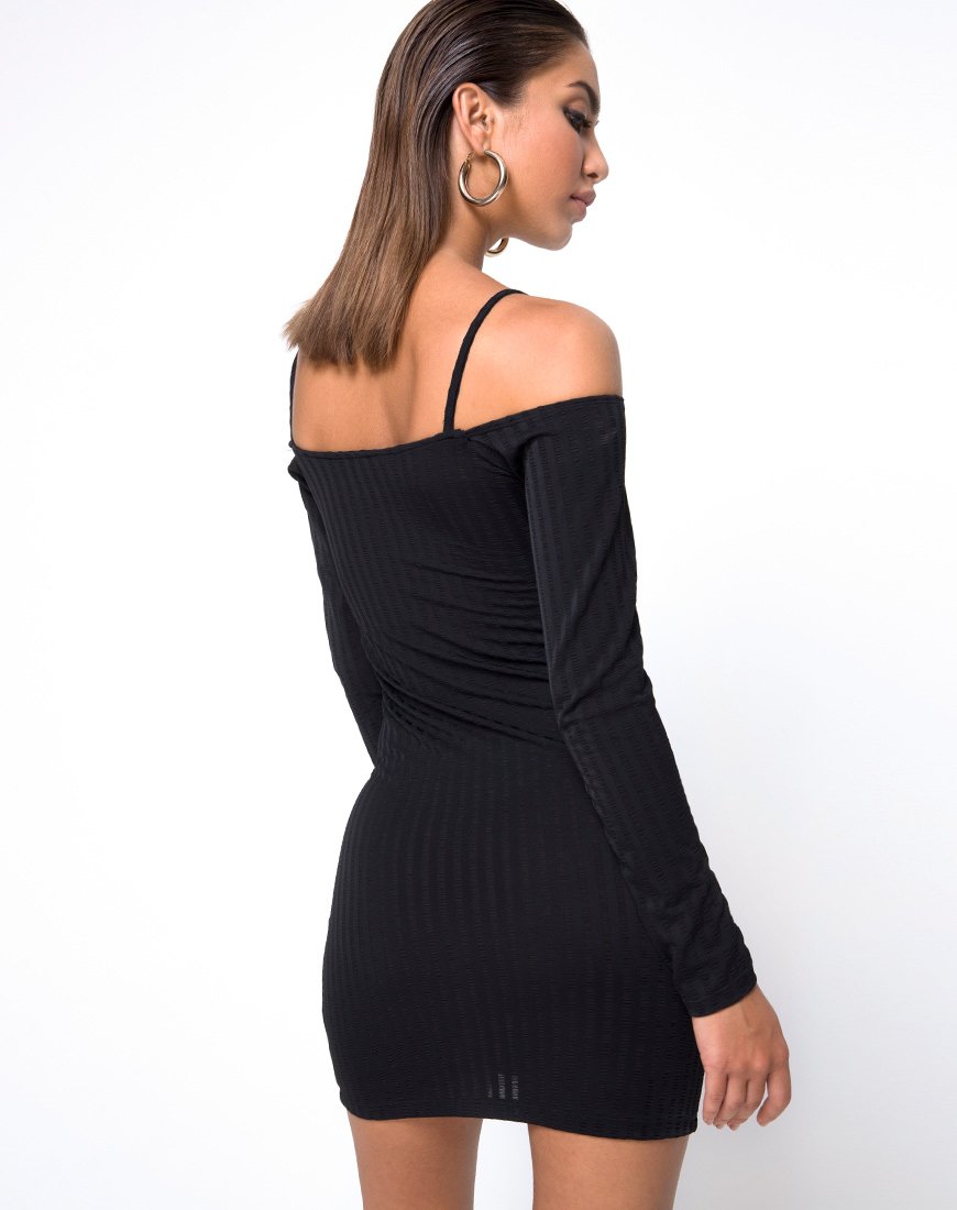 Jetty Bodycon Dress in nero