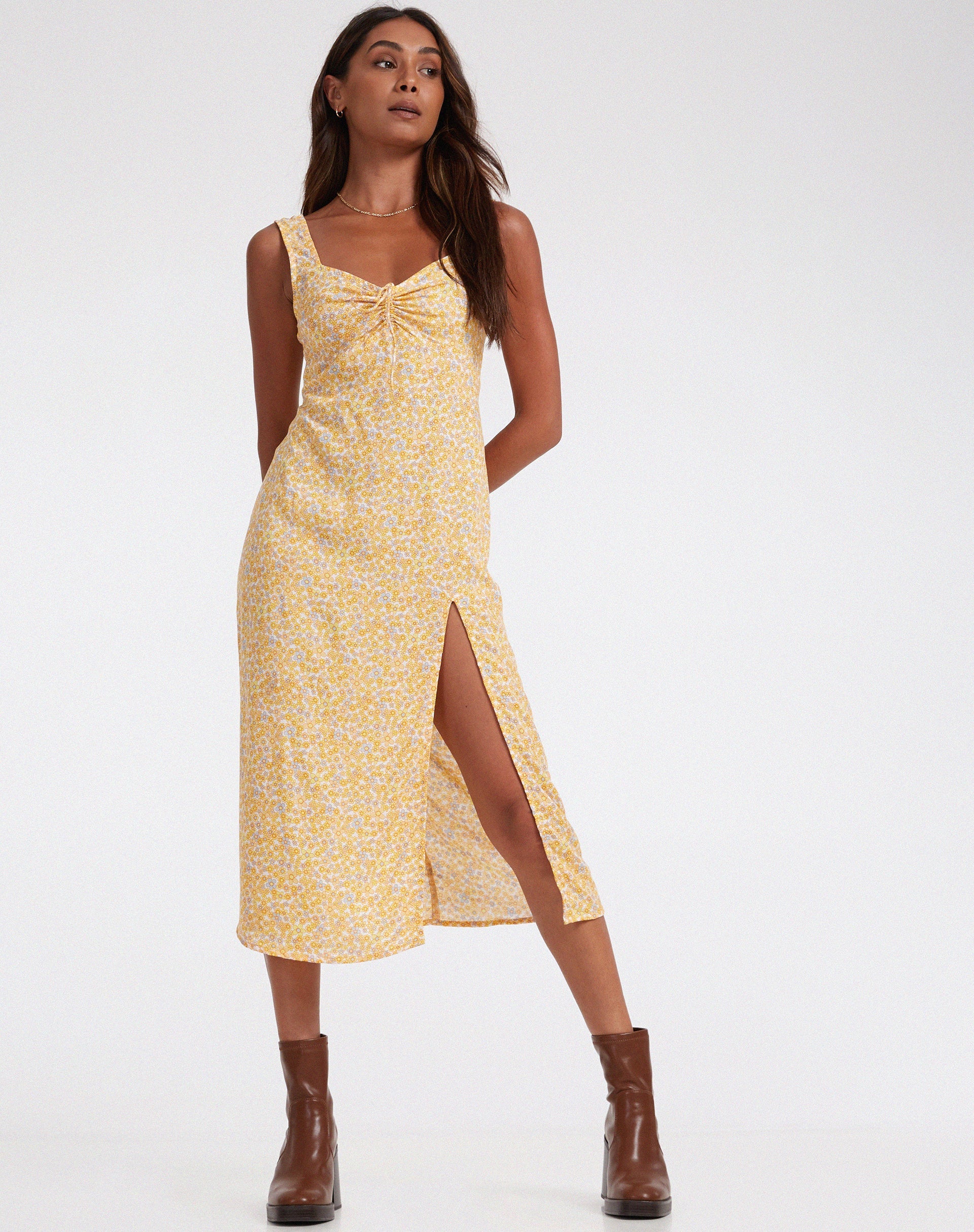 Immagine di Jorie Midi Dress in Flower Garden Yellow