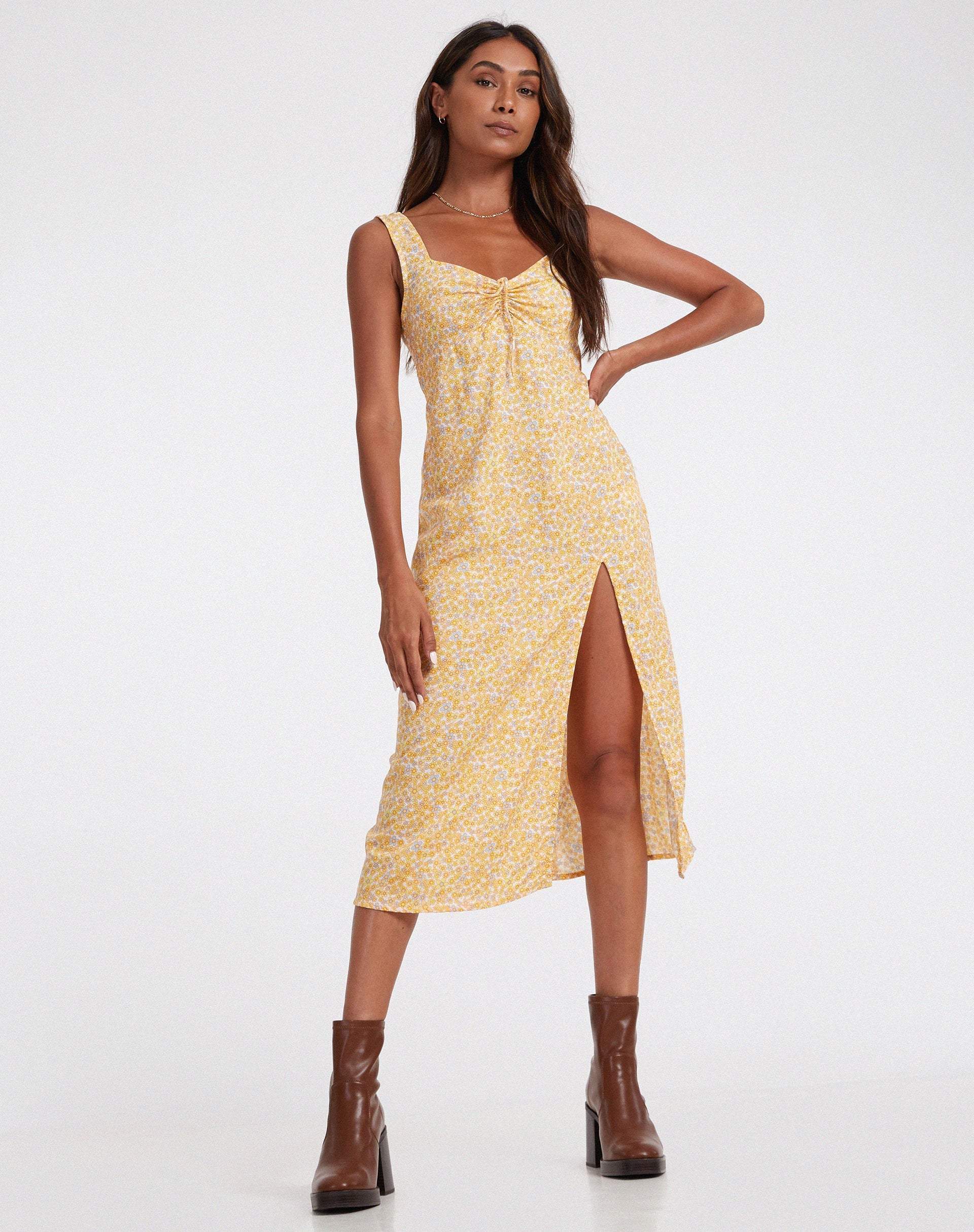 Immagine di Jorie Midi Dress in Flower Garden Yellow