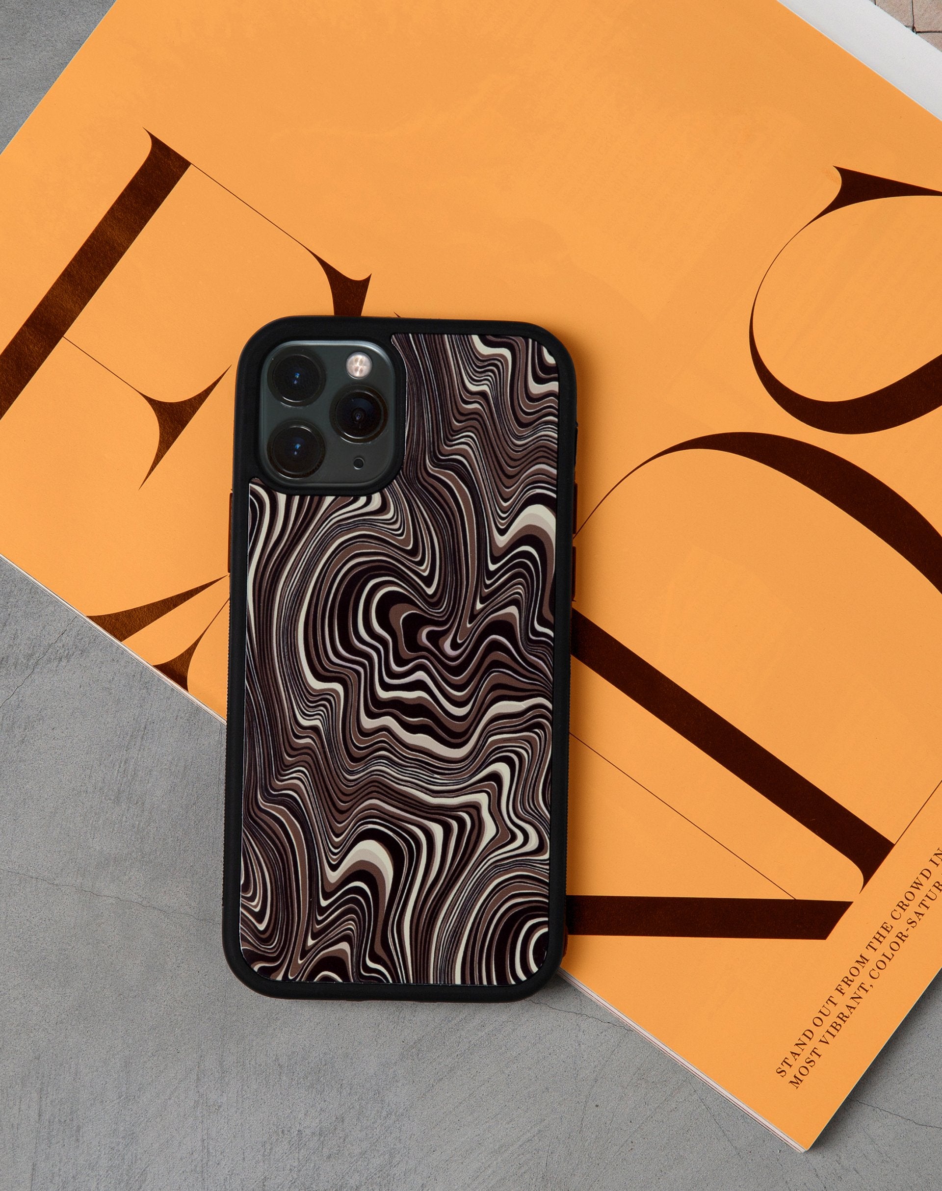 Immagine della custodia per Iphone in Ripple Brown anni '70