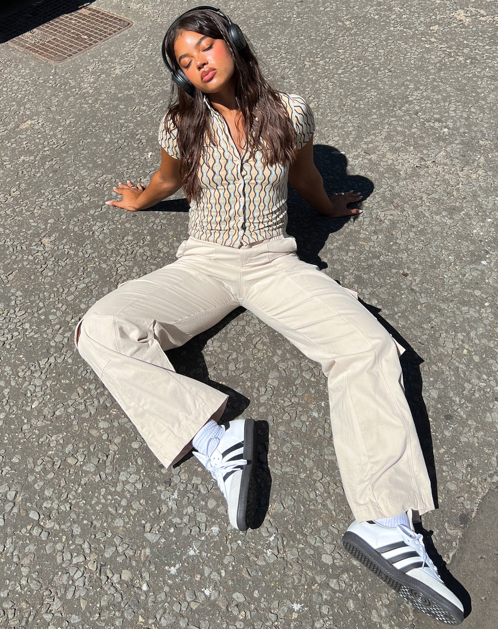 Camicia Yejin in geo marrone preppy