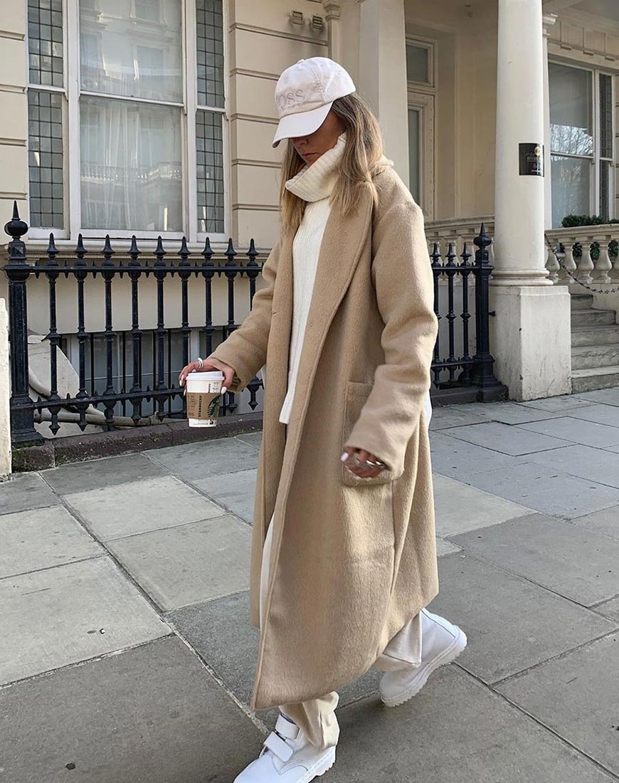 Cappotto spolverino in tessuto Tan