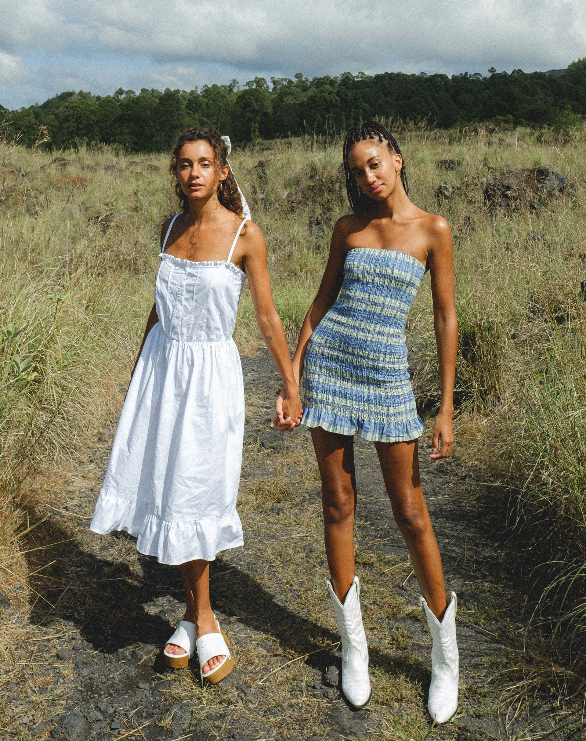 immagine di Lennox Midi Dress in Popeline Bianco