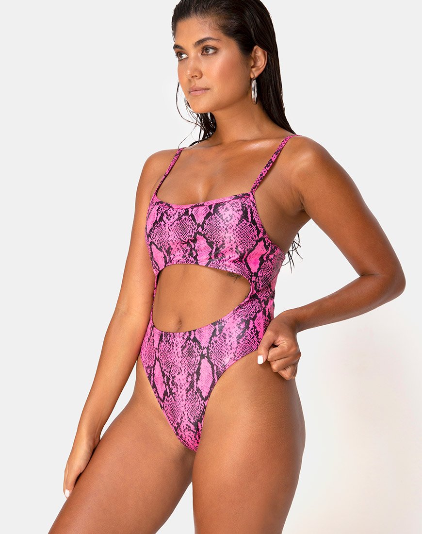 Costume da bagno Varois in rosa serpente