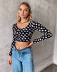 Immagine di Carla Crop Top in bianco e nero anni '90 Daisy