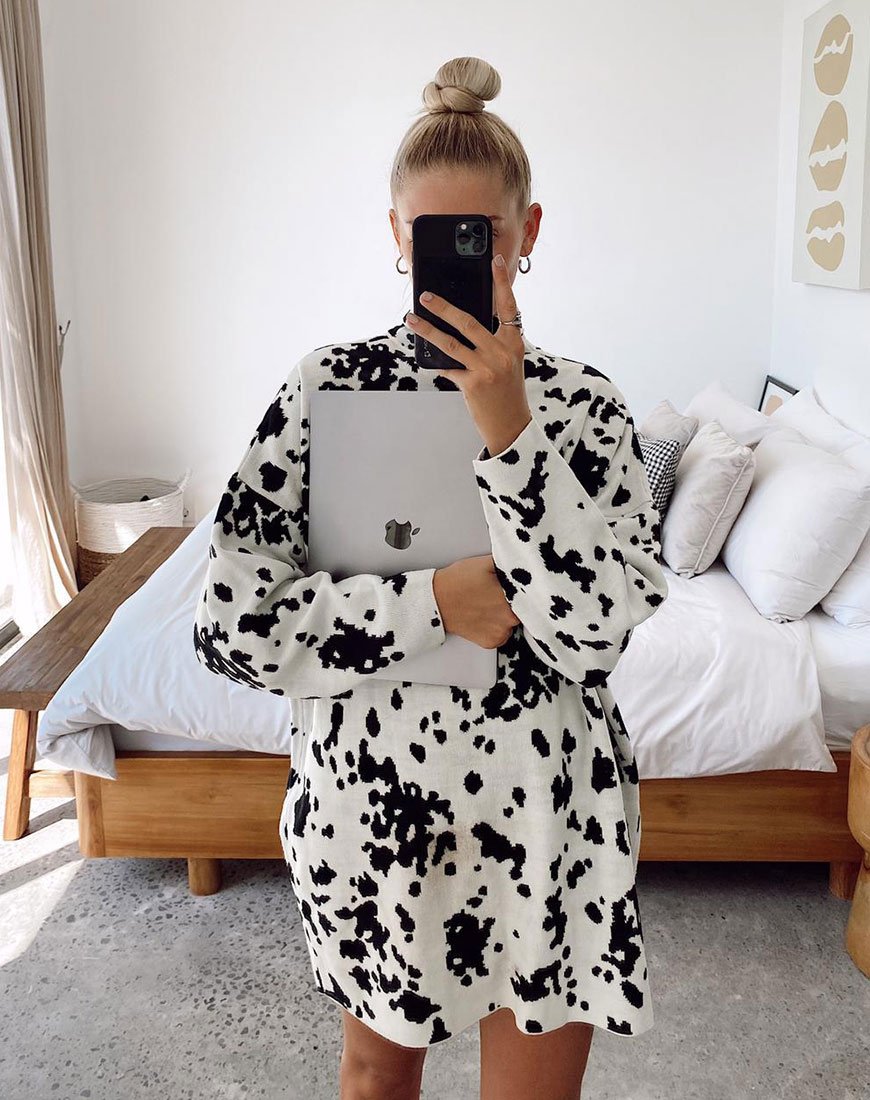 Immagine di Neve Jumper Dress in Dalmata
