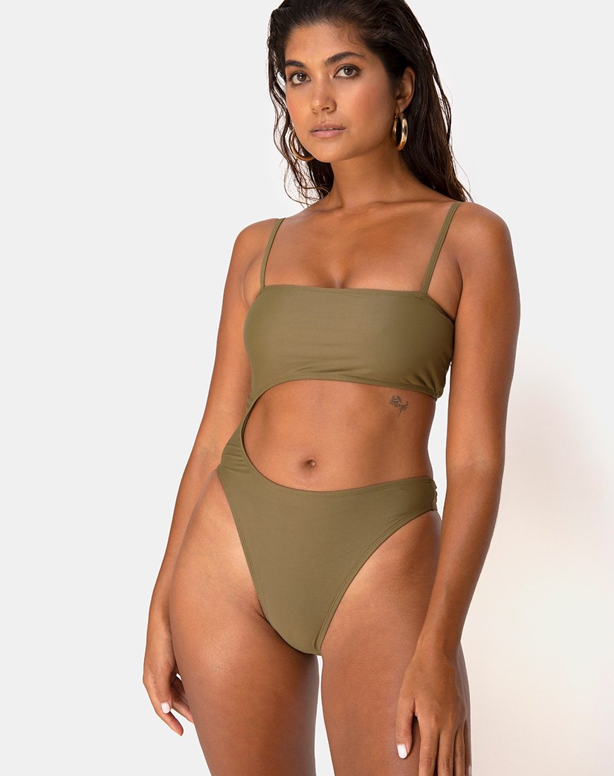 Costume da bagno Zamia in Khaki opaco
